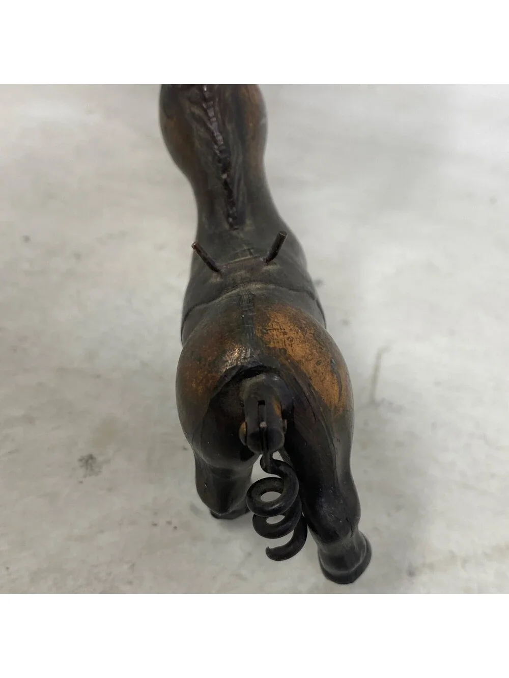 Vintage Brass Horse Corkscrew Bottle Opener  Wine Tool Barware Collectible